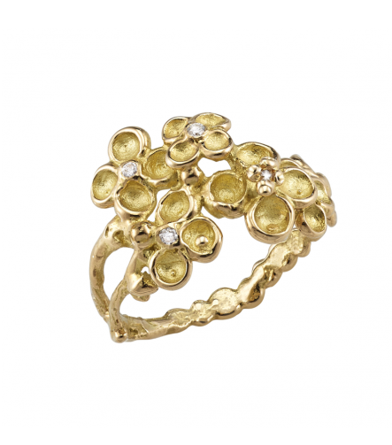 Bague Jardin mystérieux Anais Rheiner or jaune et diamants