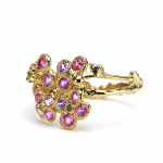 Anais Rheiner Bague Mille et une nuits rose or jaune tsavorites, spinelles roses, et saphirs roses