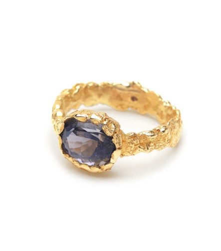 Bague or jaune iolite Anais Rheiner