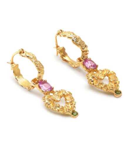 Printemps de l’amour Anais Rheiner boucles d'oreilles sapphirs roses