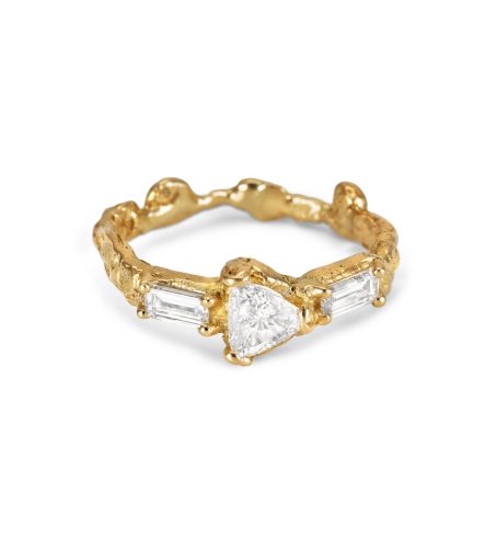 Bague Traine lumineuse Anais Rheiner 18 carat Or jaune et diamants