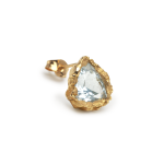 BLUE AQUAMARINE SINGLE STUD RECYCLED GOLD 18CT