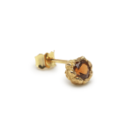 ORANGE SPESSARTITE STUD SINGLE RECYCLED GOLD 18CT
