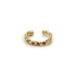 XSMALL EARCUFF  RECYCLED YELLOW GOLD 18CT 5 PINK SAPPHIRE