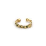 XSMALL EARCUFF  RECYCLED YELLOW GOLD 18CT 5 GREEN TSAVORITE