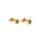 BLUE SAPPHIRE STUDS PAIR RECYCLED GOLD 18CT