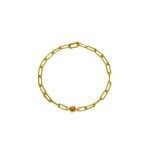 ORANGE SPESSARTITE CHAIN BRACELET 19 CM RECYCLED GOLD 18CT