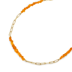 Fire Chain Necklace 46 cm Carnelian & 18kt recycled gold