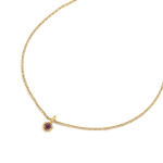 PINK GARNET PENDANT RECYCLED YELLOW GOLD 18CT