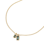 DUO BLUE TOURMALINE INDICOLITE PENDANT RECYCLED GOLD 18CT