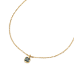 BLUE TOURMALINE INDIGOLITE PENDANT RECYCLED GOLD 18CT