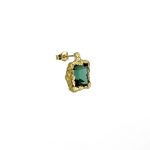 SINGLE PENDANT EARRING  RECYCLED YELLOW GOLD 18CT GREEN TOURMALINE