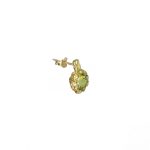 SINGLE PENDANT EARRING  RECYCLED YELLOW GOLD 18CT GREEN PERIDOT